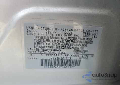 2015 Nissan Sentra S из США, поврежденный, VIN 3N1AB7AP7FL643575